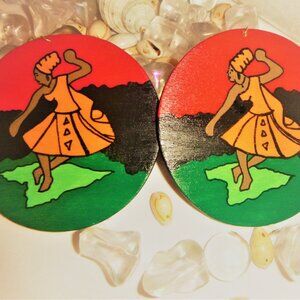 Hand-Crafted Afrocentric Earring with African Dancing Lady Earring